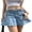 Light Blue, variant on SAYOO Punk Denim Mini Pleated Skirt Ladies Summer High Waist Jeans Shorts Skirts Women Ruffles Fashion Korean