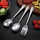thumbnail image 4 of Cucharas para servir * 2 Cucharas ranuradas * 2 Tenedores * 2 Colador de buffet Juego de banquetes de acero inoxidable, juego de 6. Largo 8,6", 4 of 5