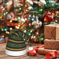 thumbnail image 6 of KLL Christmas Hats for Adults Plush Carnival Mardi Gras Print Santa Hat Xmas Fluffy Santa Claus Hat for Women Men, 6 of 6