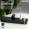 thumbnail image 5 of Philips 6-ft 9-Outlet Surge Protector, 1 USB-A, 1 USB-C, 15W, 2400 Joules, Braided Cord, 6ft, Black, 5 of 10