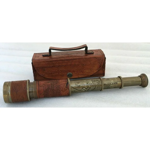 Vintage Brass 16" Pirate Spyglass – Nautical Monocular Telescope for Maritime Decor & Collectors
