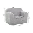 thumbnail image 5 of Ulax Furniture Kids Foam Sofa Chair with Removable Sherpa Slipcover and Hand for Bedroom or Playroom(Gray), 5 of 5
