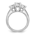 thumbnail image 2 of Solid 14K White Gold Three Stone Engagement Ring with CZ Cubic Zirconia Size 8, 2 of 7