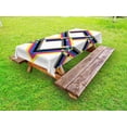 thumbnail image 1 of Psychedelic Outdoor Tablecloth, Geometric Composition with Colorful Zigzag Chevron Lines Squares Digital Grid, Decorative Washable Fabric Picnic Tablecloth, 58 X 104 Inches, Multicolor, by Ambesonne, 1 of 2