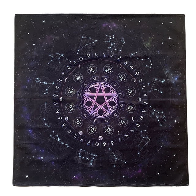 Nvzi Mantel de altar de 25 x 25 pulgadas, cuadrado, para mesa, tarot, suministros de brujería (negro)