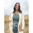 thumbnail image 6 of CASSIE LIZ Winter Coats for Women Plus Size 2X Fall Trench Lightweight Beige Cardigan Sweaters Long Sleeve Open Front Ladies Outerwear with Pocket 2XL 18W 20W, 6 of 11