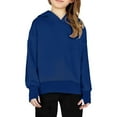 thumbnail image 4 of Wxirdiow Toddler Girl Clothes Girls Crewneck Hoodies Long Sleeve Pullover Tops Drop Shoulder Sweatshirts with Side Split Blue Size,5-6 Years, 4 of 6