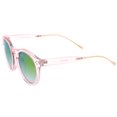 thumbnail image 3 of sunglassLA - Transparent Metal Temple Keyhole Bridge Mirror Lens P3 Round Sunglasses 50mm - 50mm, 3 of 4