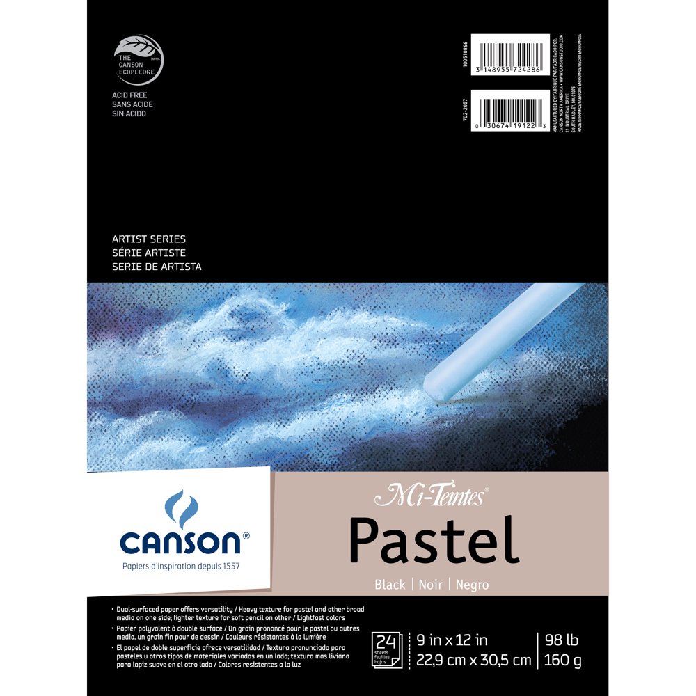 Canson MiTeintes Paper Pad, 9" x 12", Black