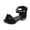 Black, variant on Zshosam High Heels for Girls Girls Sandals Wedge Low Heels Round Open Toe Flower Girls Shoes Ankle Strap Party Little Big and Kids Dress Shoes Size 1.5,(Pink Big Kids 1.5)