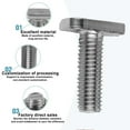 thumbnail image 3 of 304 Stainless Steel Hammer Head Screws with Flange Nuts M8 (Pack Of 20) Din 6923, 3 of 7