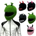 thumbnail image 2 of Punk Devil Horn Motorcycle Helmets Cover Plush Cartoon Knitted Helmets Protective Cover for Enjoyable Rides Snowboarding, 2 of 6