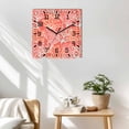 thumbnail image 3 of Orange Red Coral Coastal Wooden Wall Clock Silent Non Ticking, Ocean Nautical Seaside Beach Square Wall Clocks Battery Operated, Decor Clock for Home Office, Living Room, Kitchen, 10 Inch, 3 of 9