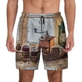 thumbnail image 3 of Uemuo Oil Lamp Coffee Beans Pattern Mens Swim Trunks Quick Dry Board Shorts with Mesh Lining, Stretch Beach Shorts Quick Dry No-Chafing Board Shorts-3X-Large, 3 of 9