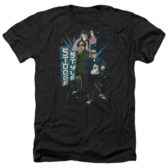 Three Stooges - Stooge Style - Heather Short Sleeve Shirt - Large