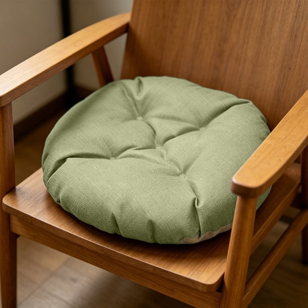 Cojín de silla de lino 40x40 cm con base antideslizante, almohadilla lavable acolchada para asiento de comedor, cocina, oficina, interior y exterior, gris, amarillo, verde, azul