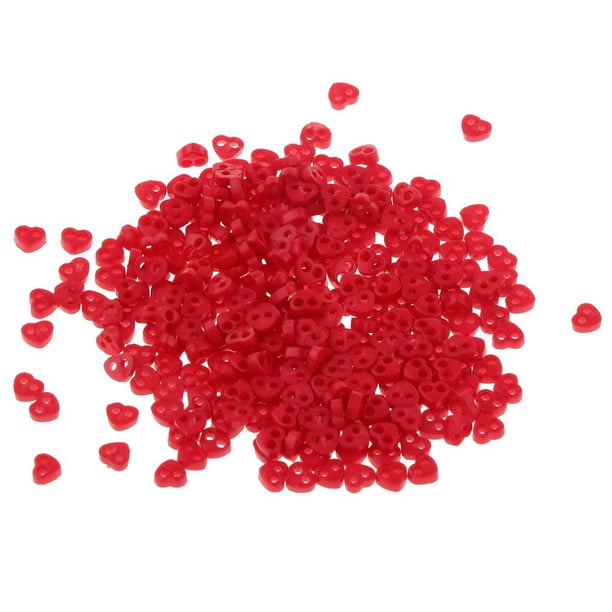 300 piezas de botones de coser en apariencia de Botón de coser Ropa Muñeca / Procesamiento - 4 mm rojo
