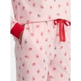 thumbnail image 3 of Jaclyn Women's Holiday Long Sleeve Sleep Top and Open Leg Pants Pajama Set, 2-Piece, Sizes S-XL, 3 of 4