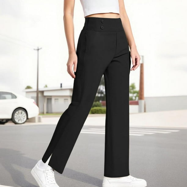 Cowsor Girl's Bootcut Yoga Pants,High Waisted Casual Kids Bell Bottoms Pants