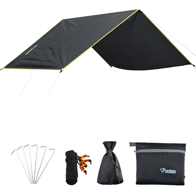 Lona para suelo Azarxis para carpa, base para toldo, camping, color negro, talla S
