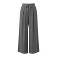 thumbnail image 4 of Palazzo Pants for Women Spring Fall Elastic Waist Wide Leg Loose Fit Casual Flowy Vacation Beach Pants with Pockets, 4 of 6