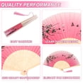 thumbnail image 4 of Hengguang 4Pcs Handheld Folding Fan, Line Dancing Fans, Oriental Folding Fan for Ladies, Floral Pattern Hand Held Fans Silk Fans with Tassel, Hollowed Hand Holding Fans for Women, 4 of 7