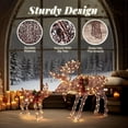 thumbnail image 5 of VINGLI Reindeer Christmas Decorations Outdoor Lighted Deer Set w/Pre-lit 180 LED Lights, Weather Proof Yard Decor Moose Family Set with Ground Stakes-Brown, 5 of 7