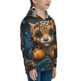 thumbnail image 3 of Lsque Playful Leopard Art Patten Youth Hoodie Sweatshirt Pullover with Kangaroo Pocket Boys and Girls Hoodie Warm Hoodie for Kids-Medium, 3 of 6