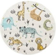 thumbnail image 5 of Unique Loom Whimsy Kids Collection Area Rug - Zoo (3' 3" Round Ivory/Black) Perfect For Kids Bed Room/Nursery Room/Living Room/Class Room/Play Room, 5 of 5