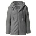thumbnail image 5 of Patlollav Womens Coats Plus Size Winter Warm Faux Coat Jacket Zipper Solid Long Sleeve Outerwear, 5 of 7