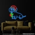 thumbnail image 4 of Glowneon Christmas Dachshund Neon Sign, Dachshund Santa Hat LED Sign, Merry Christmas Sign, 4 of 5