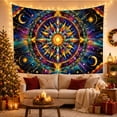 thumbnail image 3 of Celestial Stained Glass Mandala Sun in Deep Cosmic Galaxy, Mystical Boho for Space Lovers Cosmic Art Decor Housewarming Gift Tapestry Wall Hanging for Bedroom and Living Room, 3 of 7