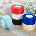 thumbnail image 6 of 1 Rolls 50 Yards 2 Inch White Organza Ribbon Sheer Thin Chiffon Trim Simple Decorative Tulle with Spool Fabric Ribbons for DIY Sewing Making Wedding Bouquets Decor Invitations DIY Craft Supply, 6 of 9