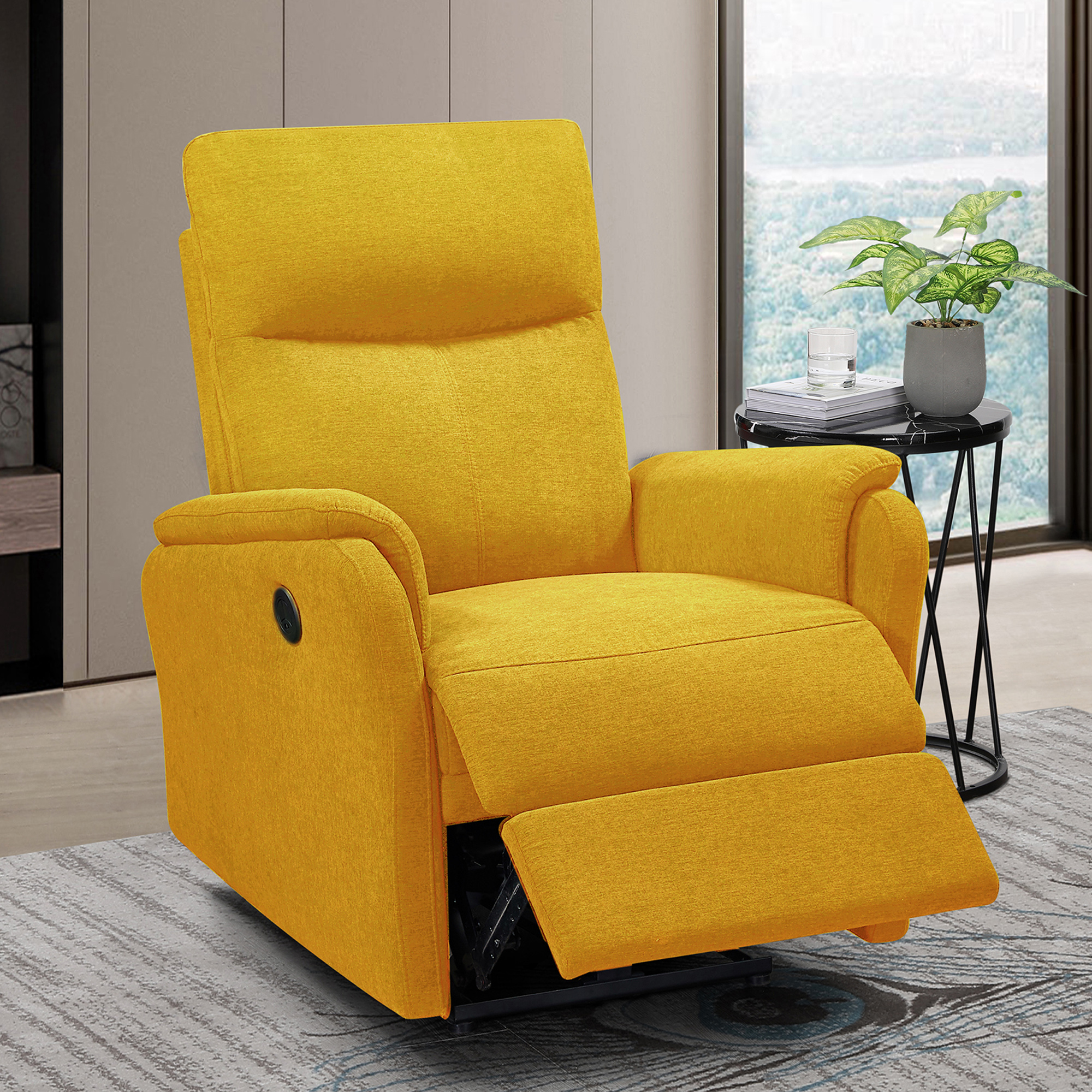 UWRNite Electric Power Recliner Chair, Reclining Chair with USB Ports