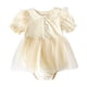 thumbnail image 1 of Gibobby Mameluco niña Mono de verano para niña recién nacida, vestido de malla con margaritas, ropa para gatear, ropa para pedos, ropa para exteriores para el(Beige, 18-24 Meses), 1 of 5