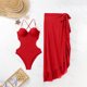 thumbnail image 4 of Trajes de baño de una pieza para mujer, conjuntos de bikini sin espalda ajustables sin hebilla de color sólido a la moda para mujer, traje de baño para mujer, 4 of 7