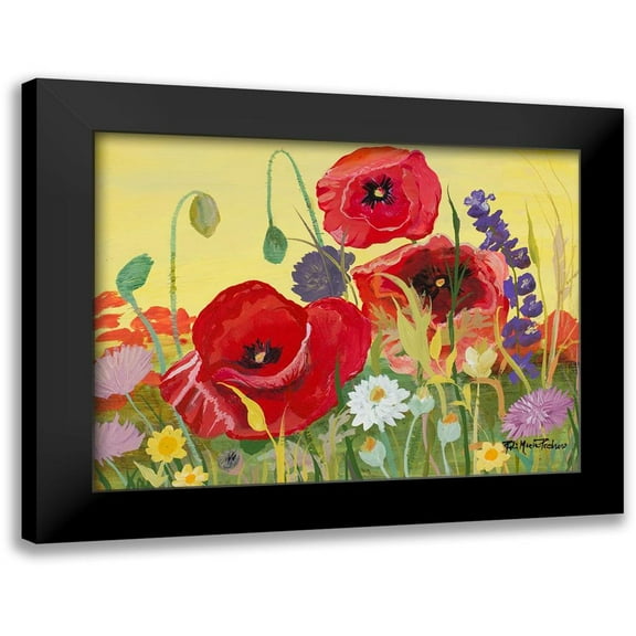Maria, Robin 14x12 Black Modern Framed Museum Art Print Titled - Victory Red Poppies I