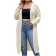 thumbnail image 2 of Gamivast Long Cardigan Sweaters for Women Plus Size Open Front Chunky Knit Lightweight Duster Outerwear Casual Fall Winter Tops Loose Fit Ribbed Cuffs Cozy Sweaters, 2 of 6