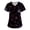 235#Black, variant on Scrub Tops Women Short Sleeve Plus Size V-Neck Fun Printed Scrubs Top Medical Nursing Uniforms with Pockets Gray 5XL