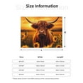 thumbnail image 5 of Uemuo Vintage Sunflower Cow A Printed Throw Blanket for Couch, Fluffy Fuzzy Blankets for Bed, Sofa, Cozy Flannel Faux Fur Blanket-, 5 of 6
