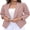 01-C-Pink, variant on JWD Womens Open Front Blazer Jacket 3 4 Ruched Sleeve Lightweight Business Casual Office Work Coats Pink 12