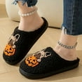 thumbnail image 4 of Halloween Slippers for Women Men Cute House Bedroom Slip on Shoes Memory Foam Indoor Outdoor Couple Slippers Gifts, 4 of 5