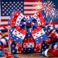 thumbnail image 5 of 4th of July Wired Edge Ribbons Patriotic Buffalo Check Plaid Ribbon 1.5 Inch Farmhouse Craft Ribbon for Independence Day DIY Gift Wrapping Bow Decor, 5.4 Yards, Style C, 5 of 9