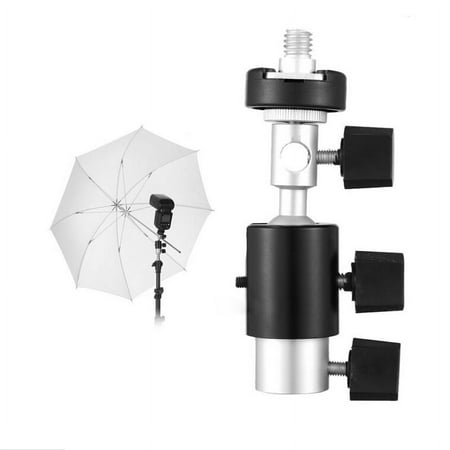 Image of light stand head flash hotshoe umbrella holder speedlite bracekt C ballhead
