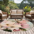 thumbnail image 4 of Round Rugs 5Ft, Pink Spring Floral Round Area Rug Washable Indoor Throw Carpet, Vintage Flowers Retro Botanical Soft Non Slip Circle Rug for Cabinet Bathroom Home Decor Aesthetic, 4 of 8