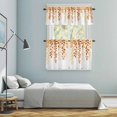 thumbnail image 6 of Plant Leaves Kitchen Curtains Valances and Tiers Set of 3 Green Gradient Orange Turmeric Tier Curtains and Valance with Rod Pocket for Small Windows, 27.5"x36", 6 of 9