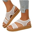 thumbnail image 5 of Women'sandals Oofas Fashion Women Casual Round Head Sandals Comfy Beach Casual Shoes White, 5 of 9