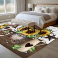thumbnail image 4 of 5'x7' Area Rugs for Living Room Bedroom, Yellow Sunflowers Washable Rug Carpet Runner Indoor Outdoor, Western Star Farmhouse White Wooden Non Slip Floor Mats Area Rug for Kitchen, Nursery, 4 of 8