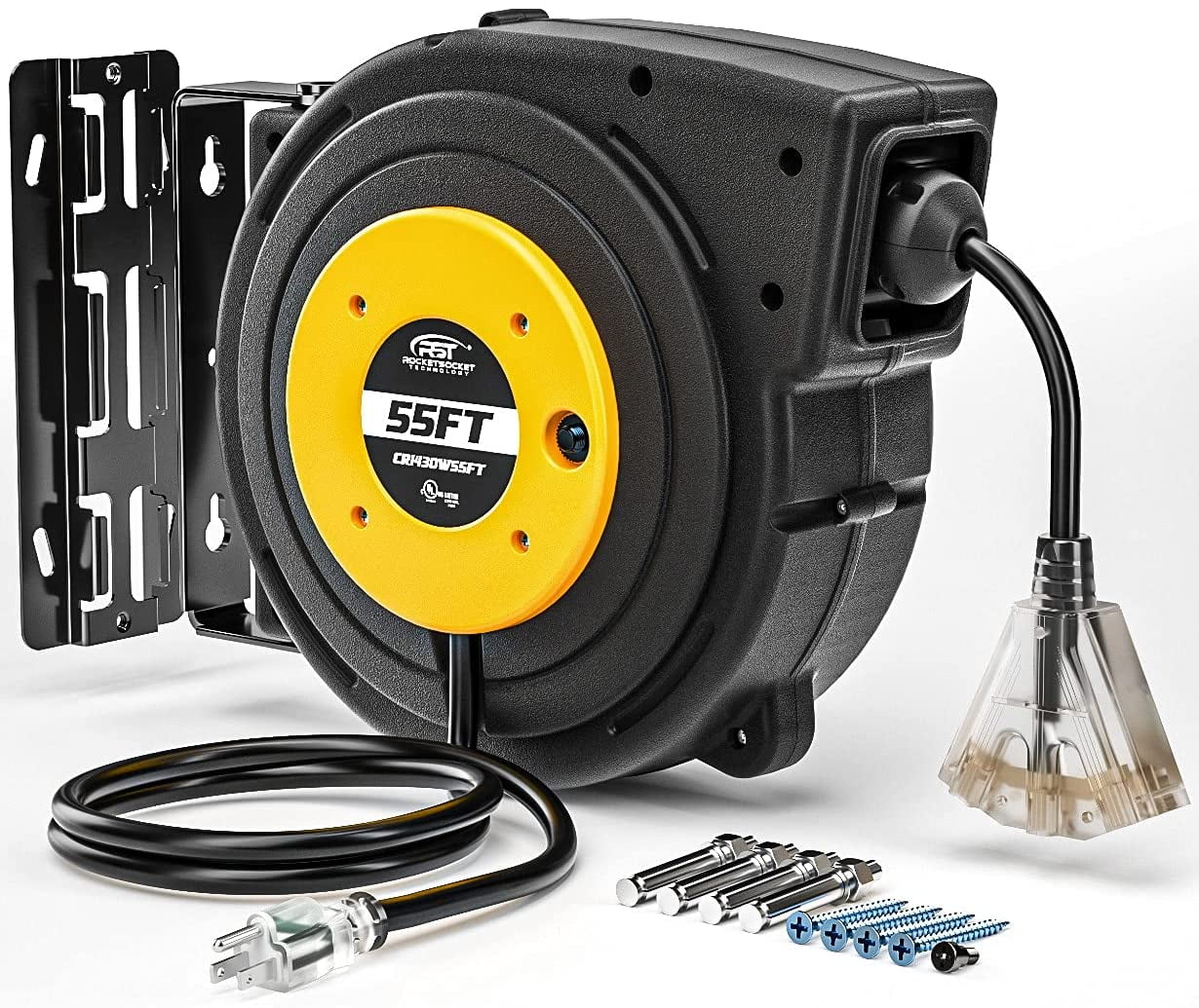 Cord Reels Automatic Flexible Triple Tap Connector with Stopper Heavy