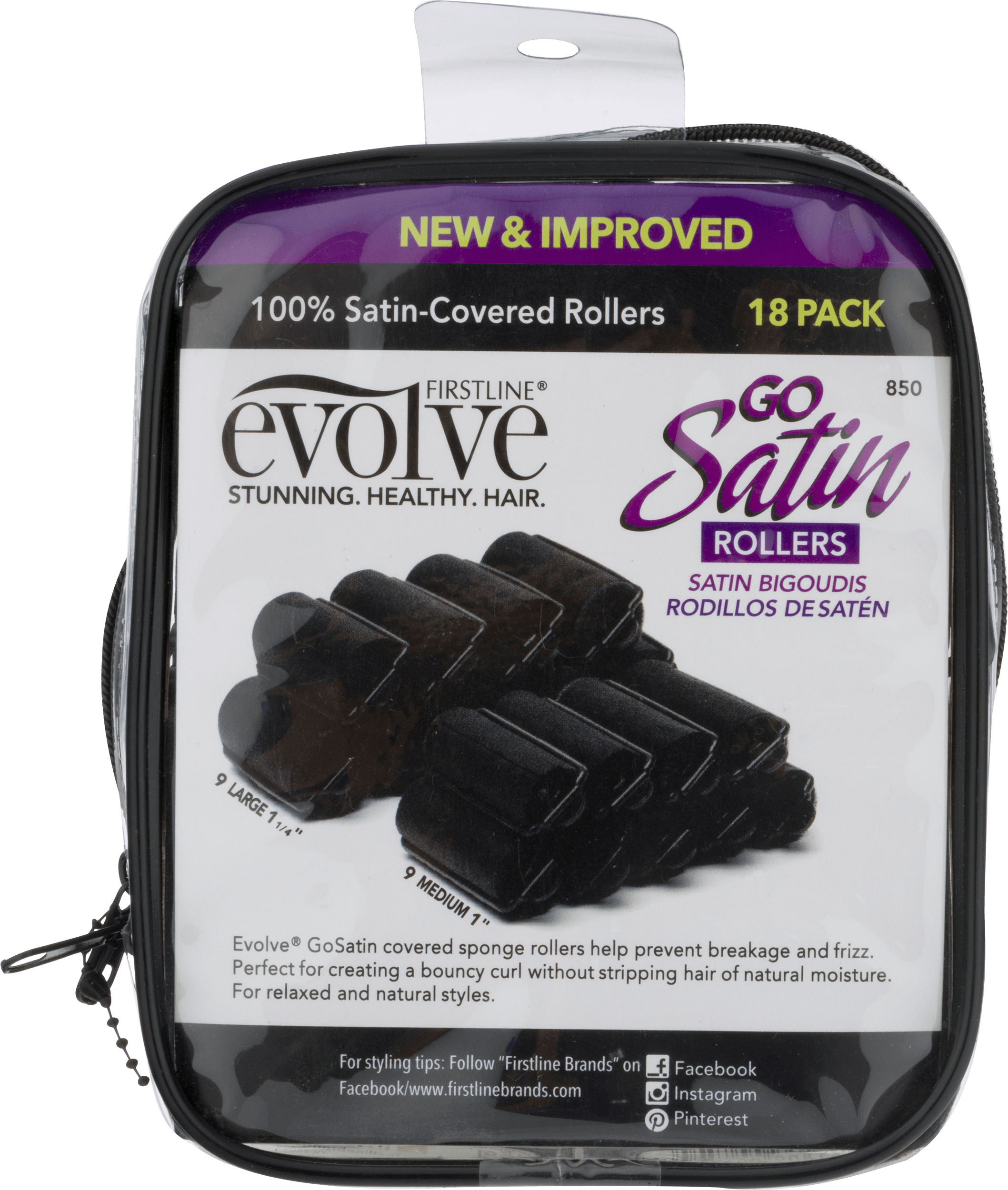 Firstline Evolve Go Satin Rollers 18 Pack Walmart Com